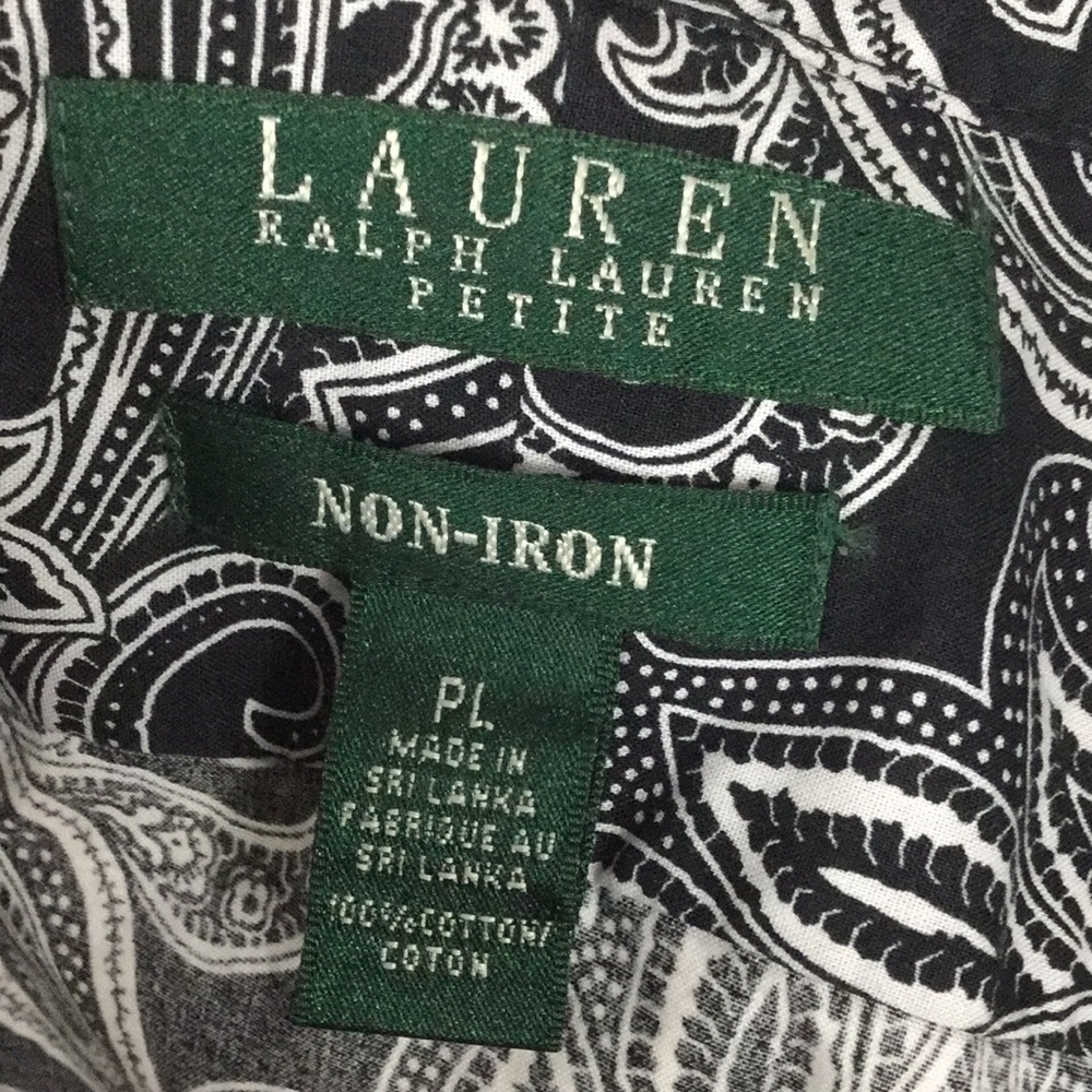 Lauren Ralph Lauren b&w paisley button-down - Picture 7 of 8